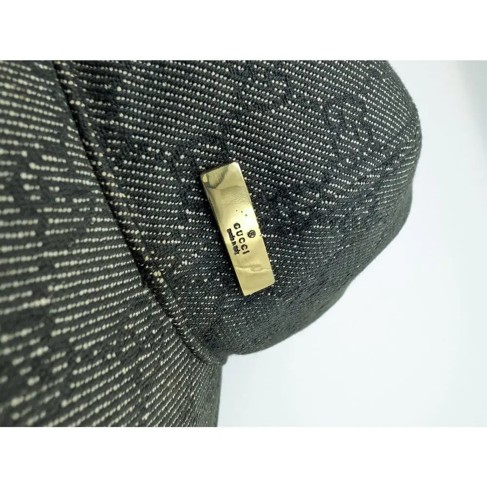Auth GG Black Canvas/Gold Hardware Baseball Cap Unisex Size Large w/ Dust Bag